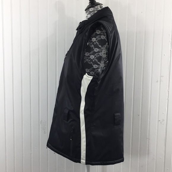 Marker Black White Ski Vest Jacket Womens 14 Zip Up Lined - Picture 4 of 13
